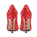 2019 High Heel Stiletto Women's Pumps Red Crystal x19-c153C Ladies women custom Design Dress Shoes  Heels For Lady